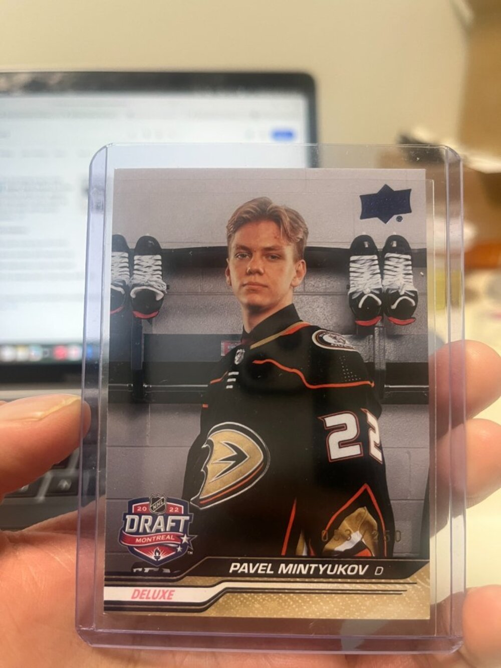2023-24 UPPER DECK Extended PAVEL MINTYUKOV Rookie Draft Deluxe /250 Ducks